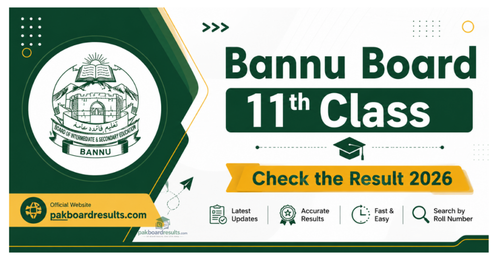 Bannu Board 11th Class Check the result 2026