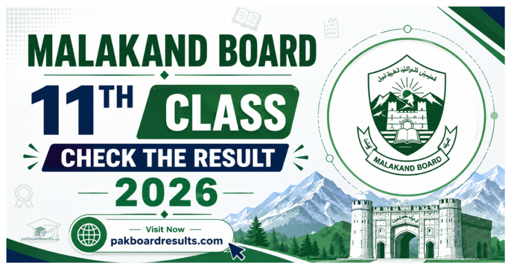 Malakand Board 11th Class Check the result 2026