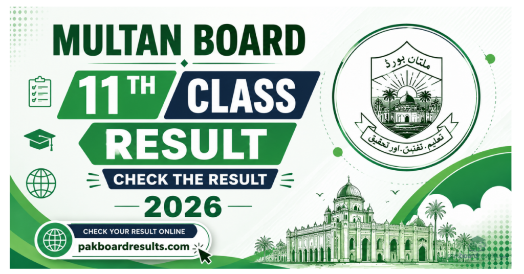 Multan Board 11th Class Result Check the result 2026